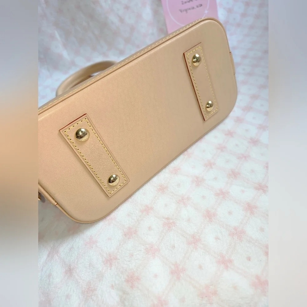 Louis Vuitton Giant Damier Top Handle Bag | Neutral Coated Canvas | Authentic